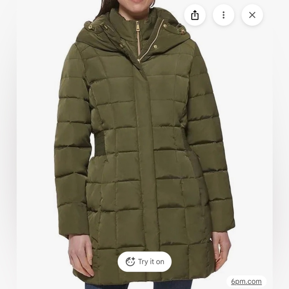 Cole Haan Hooden Down and Feather Jacket Sz L